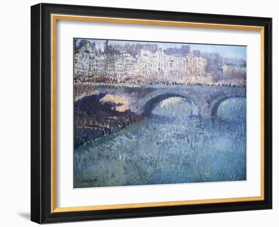 Bridge Over the Seine, Pont De Seine, Paris-Eugène Boudin-Framed Giclee Print