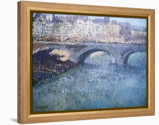 Bridge Over the Seine, Pont De Seine, Paris-Eugène Boudin-Framed Premier Image Canvas