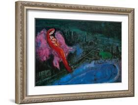 Bridge over the Seine-Marc Chagall-Framed Art Print