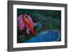 Bridge over the Seine-Marc Chagall-Framed Art Print