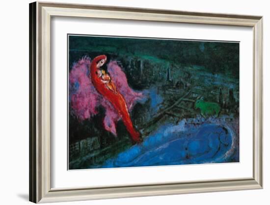 Bridge over the Seine-Marc Chagall-Framed Art Print