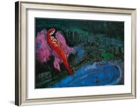 Bridge over the Seine-Marc Chagall-Framed Art Print