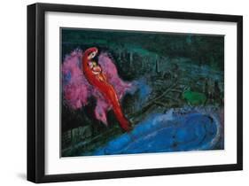 Bridge over the Seine-Marc Chagall-Framed Art Print
