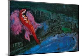 Bridge over the Seine-Marc Chagall-Mounted Art Print