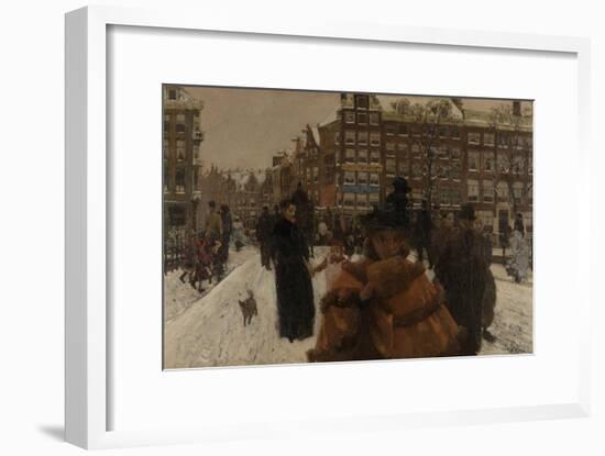 Bridge over the Singel at the Paleisstraat, Amsterdam, C. 1896-George Hendrik Breitner-Framed Art Print