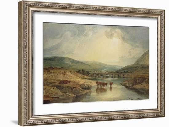 Bridge over the Usk-J M W Turner-Framed Giclee Print