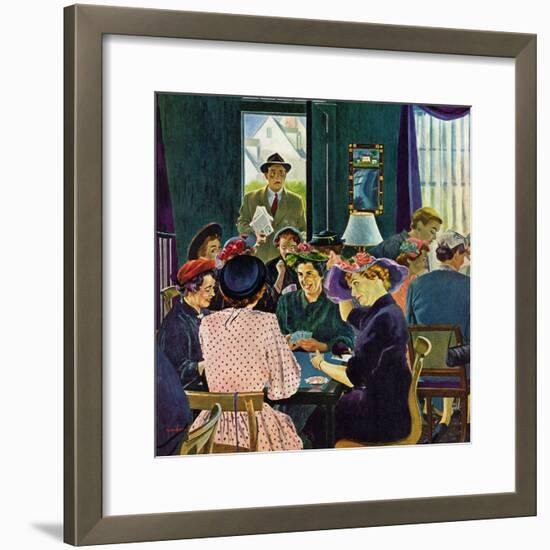 "Bridge Party", November 28, 1953-George Hughes-Framed Giclee Print