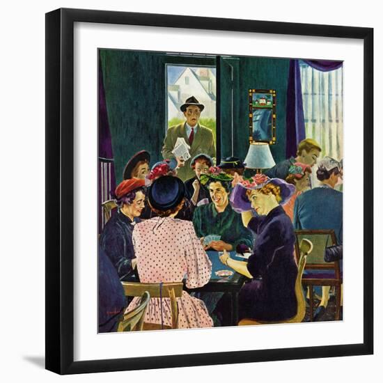 "Bridge Party", November 28, 1953-George Hughes-Framed Giclee Print