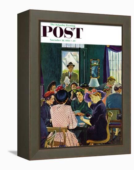 "Bridge Party" Saturday Evening Post Cover, November 28, 1953-George Hughes-Framed Premier Image Canvas