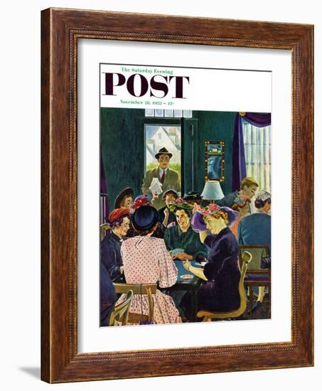 "Bridge Party" Saturday Evening Post Cover, November 28, 1953-George Hughes-Framed Giclee Print