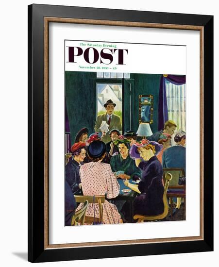 "Bridge Party" Saturday Evening Post Cover, November 28, 1953-George Hughes-Framed Giclee Print