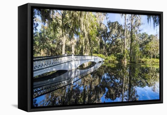 Bridge Refelcting in a Pond in the Magnolia Plantation Outside Charleston, South Carolina, U.S.A.-Michael Runkel-Framed Premier Image Canvas