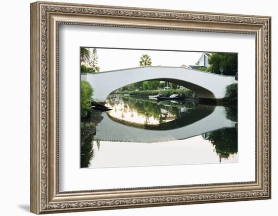 Bridge reflecting in water, Venice Beach, Los Angeles, California, USA-Panoramic Images-Framed Photographic Print