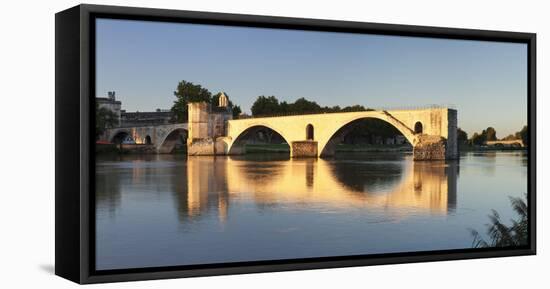 Bridge St. Benezet over Rhone River at Sunset, Provence-Alpes-Cote D'Azur-Markus Lange-Framed Premier Image Canvas