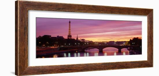 Bridge with the Eiffel Tower in the Background, Pont Alexandre Iii, Seine River, Paris, Ile-De-F...-null-Framed Photographic Print