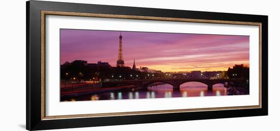 Bridge with the Eiffel Tower in the Background, Pont Alexandre Iii, Seine River, Paris, Ile-De-F...-null-Framed Photographic Print