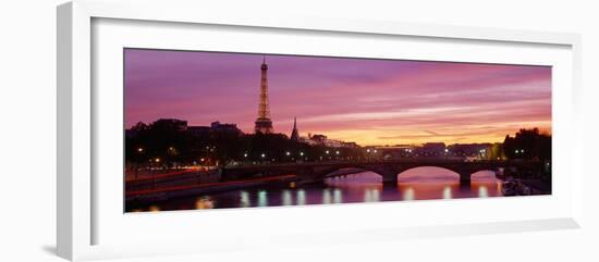 Bridge with the Eiffel Tower in the Background, Pont Alexandre Iii, Seine River, Paris, Ile-De-F...-null-Framed Photographic Print