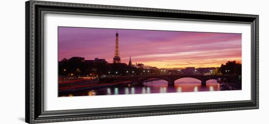 Bridge with the Eiffel Tower in the Background, Pont Alexandre Iii, Seine River, Paris, Ile-De-F...-null-Framed Photographic Print