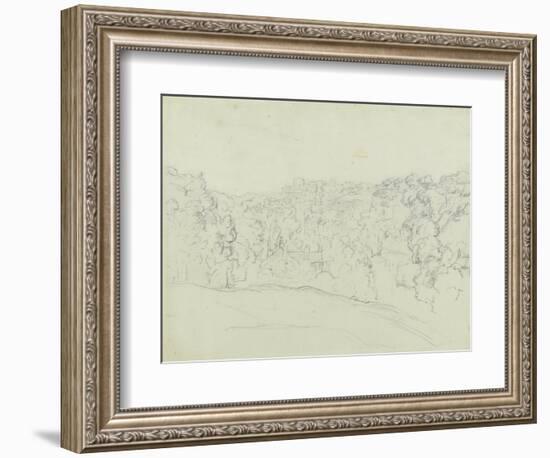 Bridgenorth (?) (Graphite on Grey-Green Paper, Laid Down)-Philip Wilson Steer-Framed Giclee Print