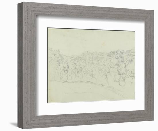 Bridgenorth (?) (Graphite on Grey-Green Paper, Laid Down)-Philip Wilson Steer-Framed Giclee Print