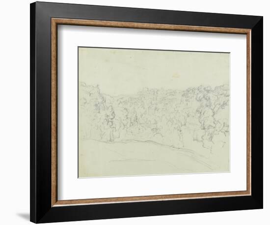 Bridgenorth (?) (Graphite on Grey-Green Paper, Laid Down)-Philip Wilson Steer-Framed Giclee Print