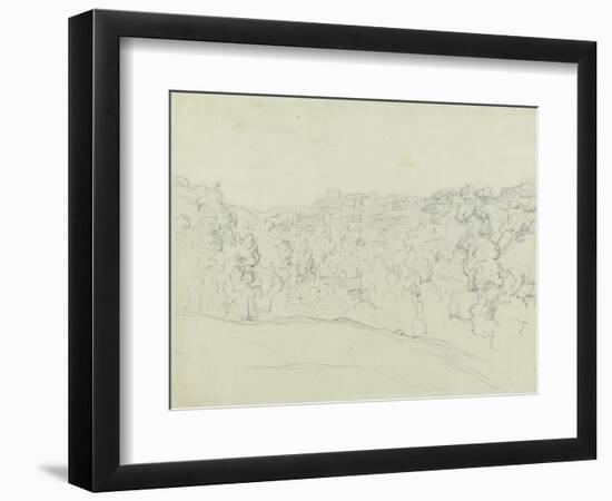 Bridgenorth (?) (Graphite on Grey-Green Paper, Laid Down)-Philip Wilson Steer-Framed Giclee Print