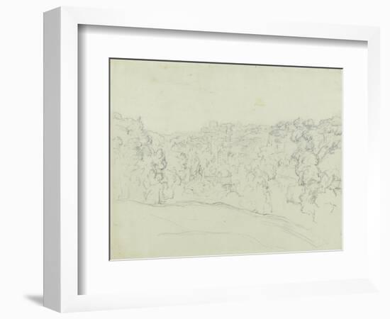 Bridgenorth (?) (Graphite on Grey-Green Paper, Laid Down)-Philip Wilson Steer-Framed Giclee Print