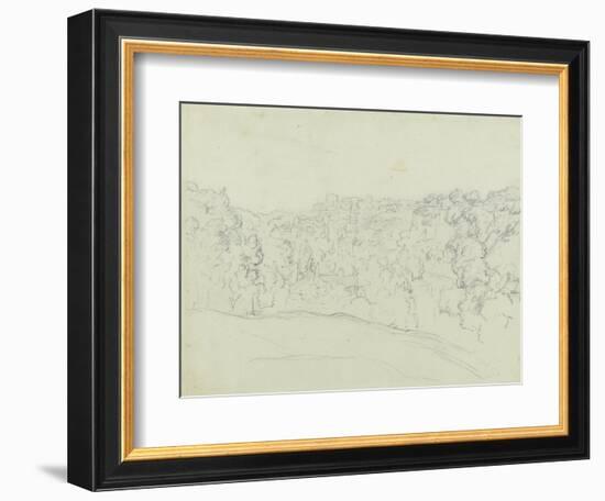 Bridgenorth (?) (Graphite on Grey-Green Paper, Laid Down)-Philip Wilson Steer-Framed Giclee Print