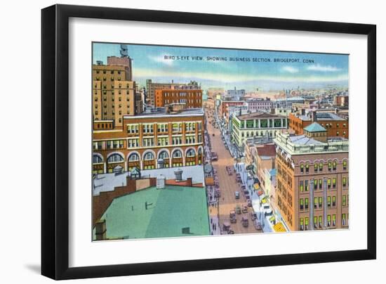 Bridgeport, Connecticut - Aerial View of Business Section of the City-Lantern Press-Framed Art Print