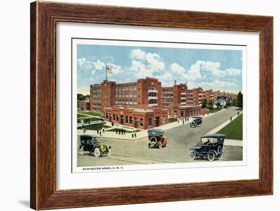 Bridgeport, Connecticut - Exterior View of the Remington Arms, UMC-Lantern Press-Framed Art Print