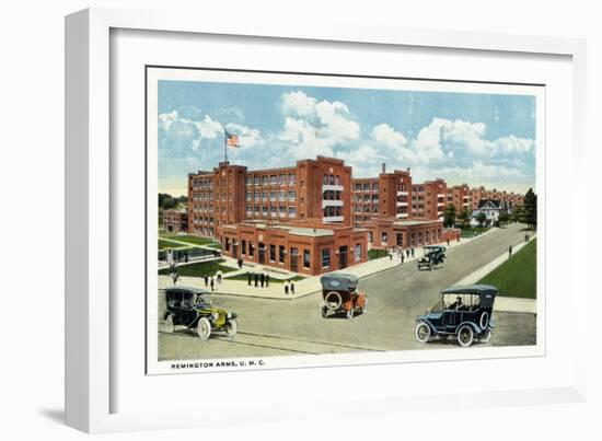 Bridgeport, Connecticut - Exterior View of the Remington Arms, UMC-Lantern Press-Framed Art Print