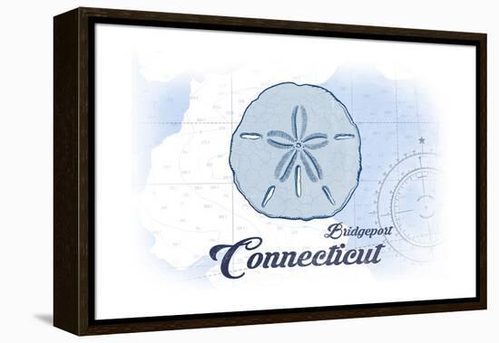 Bridgeport, Connecticut - Sand Dollar - Blue - Coastal Icon-Lantern Press-Framed Stretched Canvas