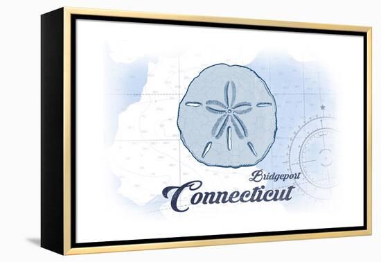 Bridgeport, Connecticut - Sand Dollar - Blue - Coastal Icon-Lantern Press-Framed Stretched Canvas