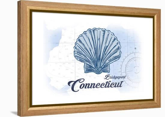 Bridgeport, Connecticut - Scallop Shell - Blue - Coastal Icon-Lantern Press-Framed Stretched Canvas