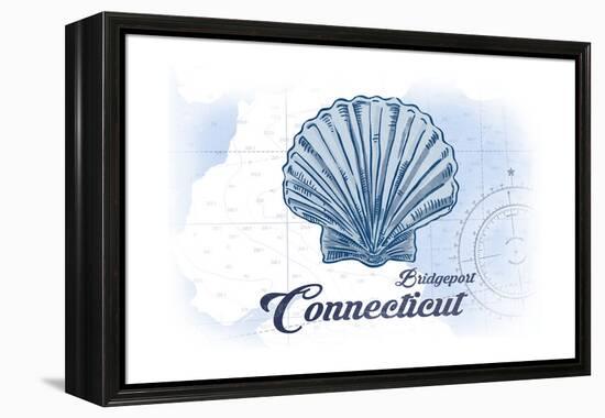 Bridgeport, Connecticut - Scallop Shell - Blue - Coastal Icon-Lantern Press-Framed Stretched Canvas