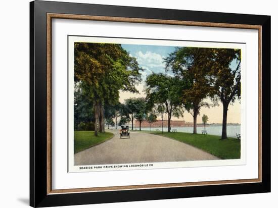 Bridgeport, Connecticut - Seaside Park Drive View Showing Locomobile Company-Lantern Press-Framed Art Print