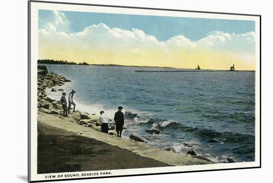 Bridgeport, Connecticut - Seaside Park View of the Sound-Lantern Press-Mounted Art Print
