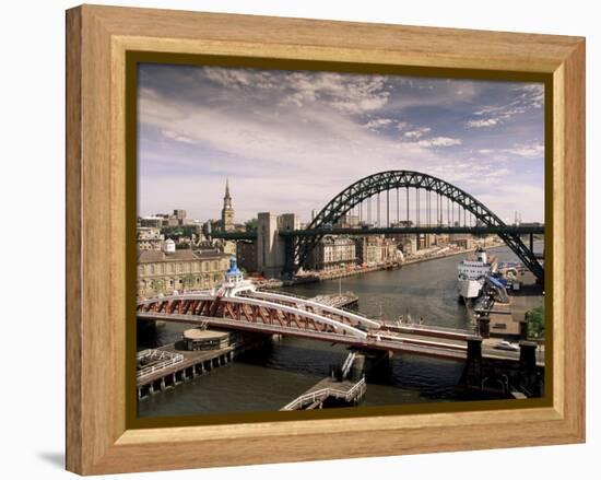 Bridges Across the River Tyne, Newcastle-Upon-Tyne, Tyne and Wear, England, United Kingdom-Michael Busselle-Framed Premier Image Canvas