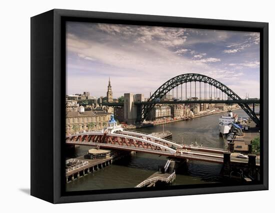 Bridges Across the River Tyne, Newcastle-Upon-Tyne, Tyne and Wear, England, United Kingdom-Michael Busselle-Framed Premier Image Canvas