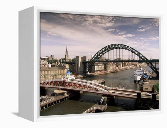 Bridges Across the River Tyne, Newcastle-Upon-Tyne, Tyne and Wear, England, United Kingdom-Michael Busselle-Framed Premier Image Canvas