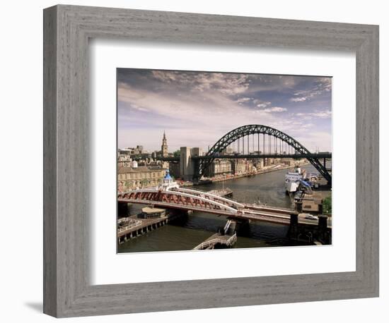 Bridges Across the River Tyne, Newcastle-Upon-Tyne, Tyne and Wear, England, United Kingdom-Michael Busselle-Framed Photographic Print