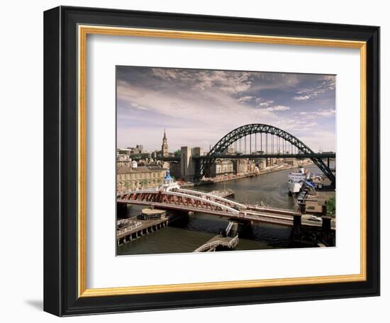 Bridges Across the River Tyne, Newcastle-Upon-Tyne, Tyne and Wear, England, United Kingdom-Michael Busselle-Framed Photographic Print