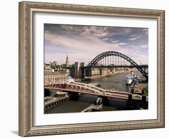 Bridges Across the River Tyne, Newcastle-Upon-Tyne, Tyne and Wear, England, United Kingdom-Michael Busselle-Framed Photographic Print