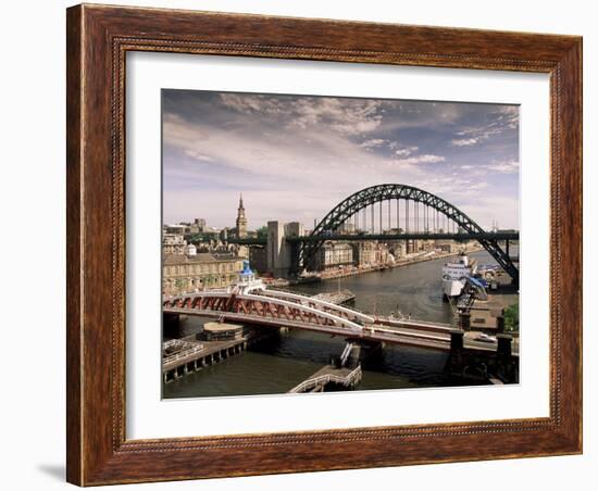 Bridges Across the River Tyne, Newcastle-Upon-Tyne, Tyne and Wear, England, United Kingdom-Michael Busselle-Framed Photographic Print