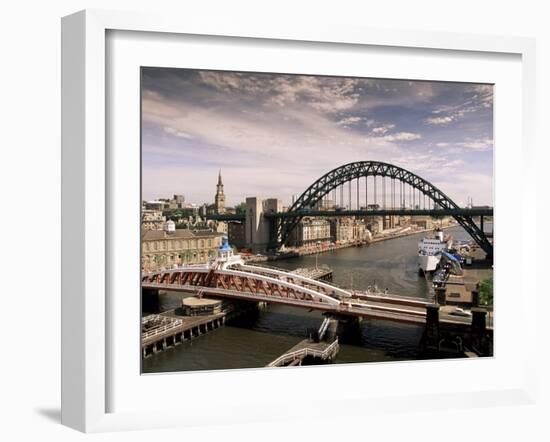 Bridges Across the River Tyne, Newcastle-Upon-Tyne, Tyne and Wear, England, United Kingdom-Michael Busselle-Framed Photographic Print