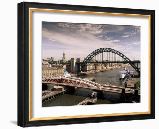 Bridges Across the River Tyne, Newcastle-Upon-Tyne, Tyne and Wear, England, United Kingdom-Michael Busselle-Framed Photographic Print