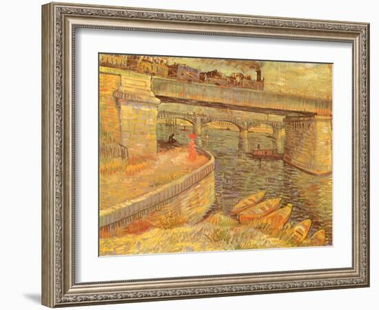 Bridges at Asnières, 1887-Vincent van Gogh-Framed Giclee Print