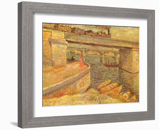 Bridges at Asnières, 1887-Vincent van Gogh-Framed Giclee Print