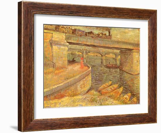 Bridges at Asnières, 1887-Vincent van Gogh-Framed Giclee Print