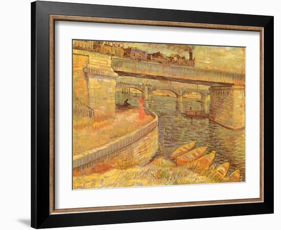 Bridges at Asnières, 1887-Vincent van Gogh-Framed Giclee Print